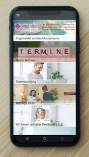 Mobiltelefon mit TheraConnect Oberfläche
