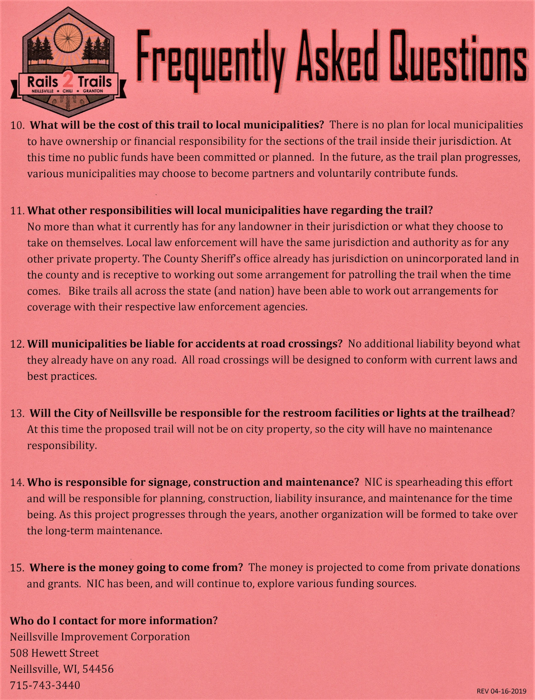 Rails to Trails Neillsville Improvement Corporation