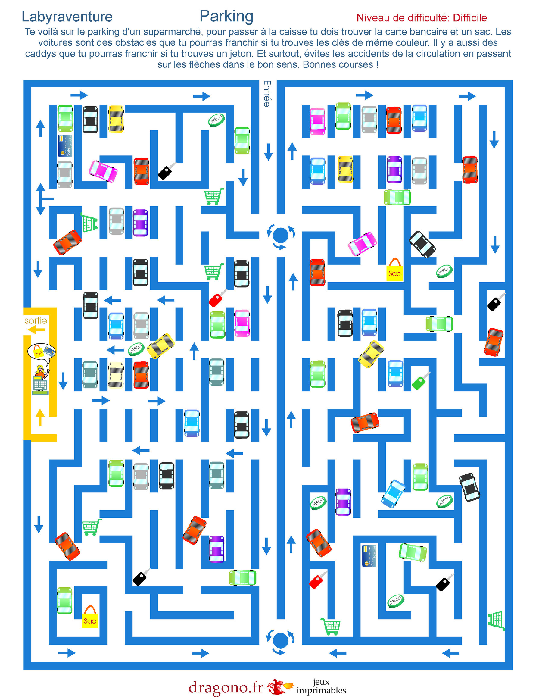 LABYRINTHE à IMPRIMER Jeu de réflexion à résoudre - dragono.fr