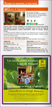 publicité 1/2 page - Guide restaurants 2015 Pays de Bergerac