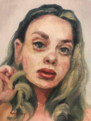 ノリコミシマの描く人物画、油絵、norico mishima’s portrait oil painting.