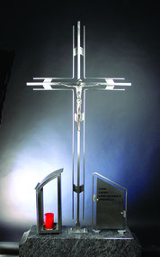 EDELSTAHL GRABKREUZ 140 X 68 CM