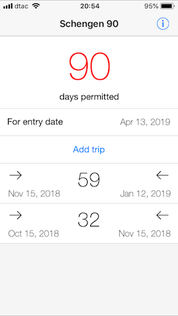 plan your travel time schengen 90 app