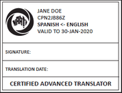 Physical NAATI Stamp