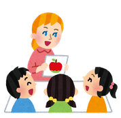 英会話レッスンをしているイラストです