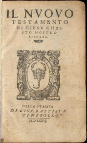 Pineroli Bible Italian, title page 1576