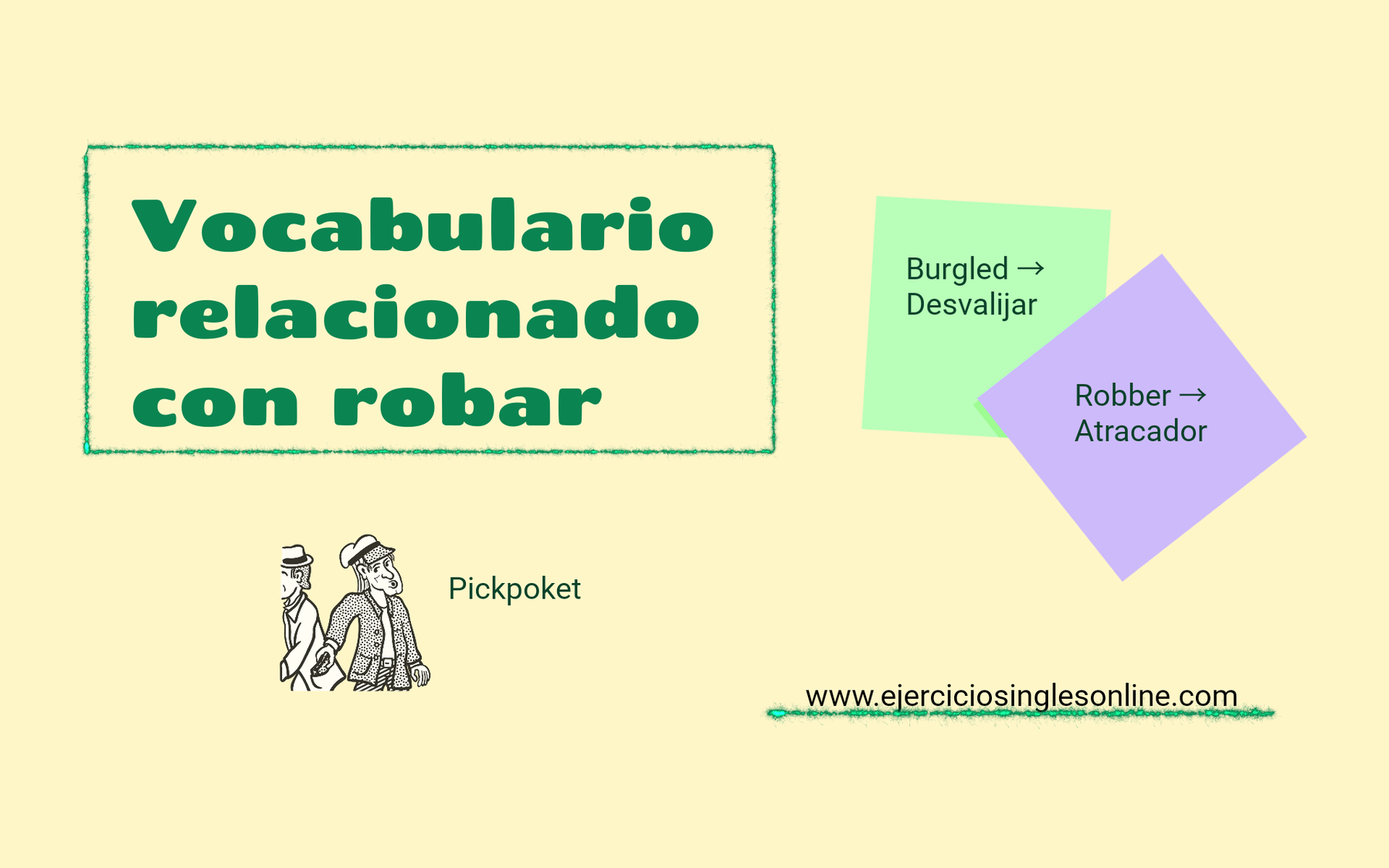 Vocabulario relacionado con "robar" Ejercicios inglés online