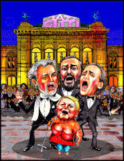 Placido Domingo, Luciano Pavarotti, Josep Carreras und Jazz-Gitti.