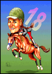 Karikatur zeichnen lassen, eine Reiterin.