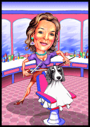 Beim Hundefrisör wird einem Hund die Haare geschnitten.Haare.