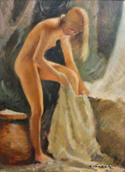 Nudo in luce, 1981, olio su tela, cm 30 x 40, collezione privata