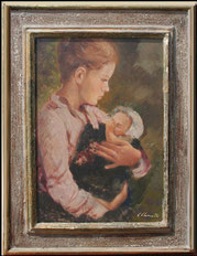Maternità, 1978, olio su tela, cm 30 x 40, proprietà privata