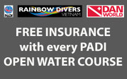 Rainbow Divers Vietnam PADI Scuba Diving Center | Free DAN Insurance Offer Banner