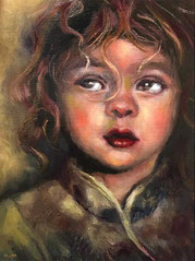 ノリコミシマの描く人物画、油絵、norico mishima’s portrait oil painting.