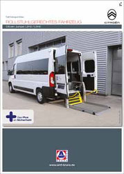 Titelblatt vom Produktblatt "Rollstuhlgerechtes Fahrzeug - Citroën Jumper"