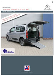 Titelblatt vom Produktblatt "AMF-Bruns Heckausschnitt - Citroen Berlingo""