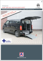 Titelblatt vom Produktblatt "AMF-Bruns Heckausschnitt - Citroën SpaceTourer"