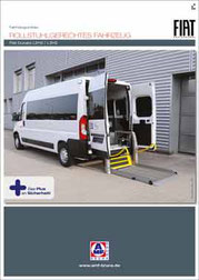Titelblatt vom Produktblatt "Rollstuhlgerechtes Fahrzeug - Fiat Ducato"