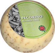 aromatic flavored pecorino with fennel cheese from sheep's milk 30 days of ripening aged on wooden planks 1200g block