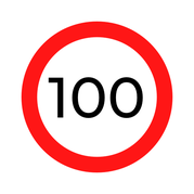 Geschwindigkeitsbegrenzung 100 in der Schweiz.