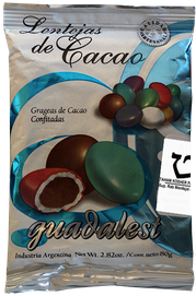 LENTEJAS DE CACAO. Presentación: 80Grs. Kosher parve: Taham Kosher. Origen Argentina.