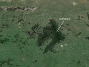 Grampians bei Google Earth, wie sie schön mitten in der Landschaft stehen