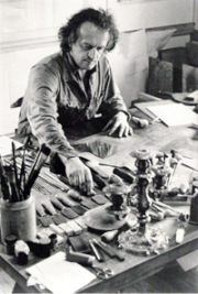 Hansjürg Brunner im Atelier 1987