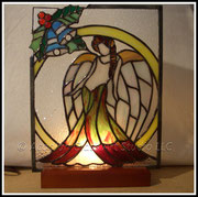 Stained glass Christmas angel accent panel lamp