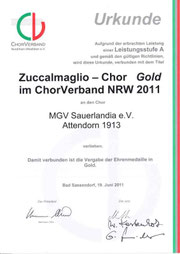 Zuccalmaglio-Chor Gold CV NRW 2011