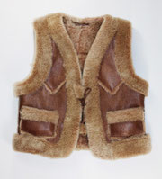 gilet enfant en peau de mouton double face agneau fourrure fourré laine only mouton veste sans manche cardigan 2 ans 4 6  marron garçon fille