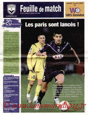 Programme  Bordeaux-PSG  2006-07