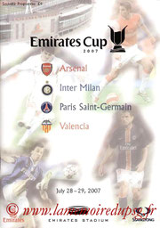 Programme Emirates Cup  Arsenal-PSG et PSG-Valence   2007-08