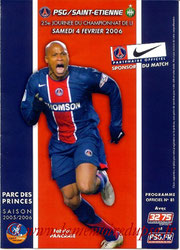 Programme  PSG-Saint Etienne  2005-06