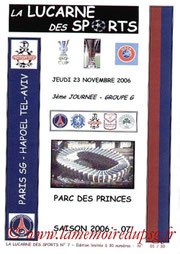 Programme pirate  PSG-Hapoël Tel-Aviv  2006-07