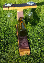 Bottleholder barrel stave barrique "wine-glass"