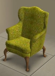 Fauteuil "Prince Royal" recoloration velours vert 