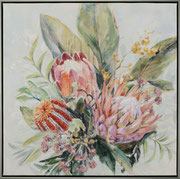 impression toile tableau peinture fleur chardon romantique pastel decoration intérieure murale moderne tendance design contemporain classique idee cadeau anniversaire mariage noel promo solde rose vert nature bouquet zen relaxant fete des mere 