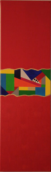 Brick's of Colour; Acryl & Goldbronze auf Leinwand; 30x100