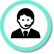 Icon showing man with headset