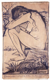 シーンを描いた「悲しみ」（1882年）