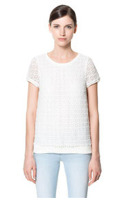 Textured cotton lace top