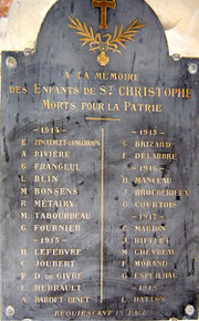 Plaque dans l'église