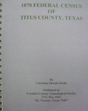 Cover of 1870 Federal Census of Titus County, Texas