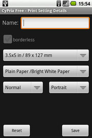 Print Setting Details Screen