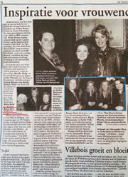 Artikel Telegraaf Inspiratie voor vrouwenclub Ladies Event van de Industrieele Groote Club (IGC) Amsterdam