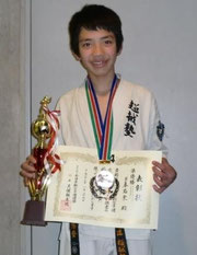 K-4ルーキートーナメントで準優勝を飾った日暮悠登選手。