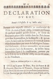 Déclaration du Roy (Versailles, 1682) / © Sammlung PRISARD