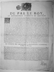 De par le Roy et Monseigneur le Comte de Grignan (Fontaine-Bleau / Avignon, 1688) / © Sammlung PRISARD