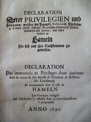 Aufnahmeedikt (Hameln, 1690) / © Sammlung PRISARD