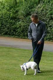 Tony with foster pup Colin. Photo: Sarah Fisher